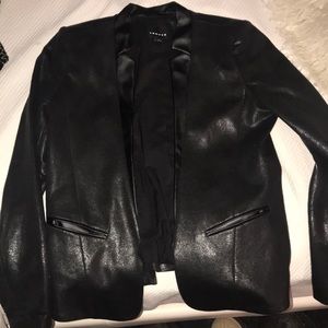 Trouve faux leather blazer